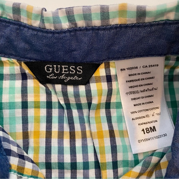 Guess (NEW) Baby Boys Button Down Mid Sleeve Shirt Size 18 Months - Picture 2 of 3